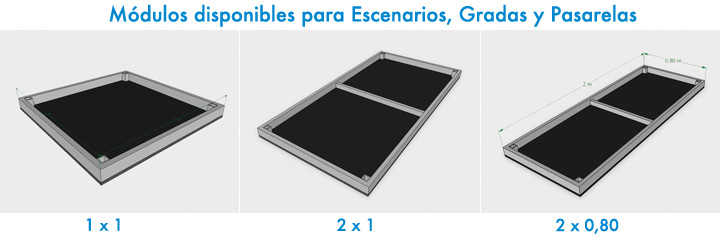 Módulos para Escenarios, Gradas y Pasarelas Módulos para Escenarios, Gradas y Pasarelas